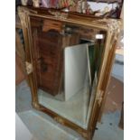 Large gilt framed bevelled edged mirror