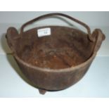 19th C cast iron pot with handle