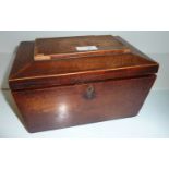 Oak sewing box with contents