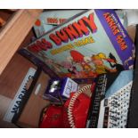 'Bugs Bunny Shooting Game', plastic telephone, travelling chess set etc.