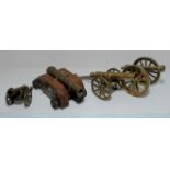 Selection of brass cannons