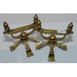 Pair of brass fire dogs