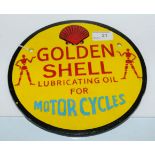 Reproduction 'Golden Shell Lubricating Oil For Motorcycles' cast sign