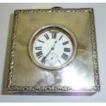 Scarce cased travelling electrified Goliath pocket watch the white enamel face with secondary dial