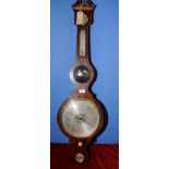 Mahogany inlaid wheel barometer with a 10 inch dial by Ian Usher Lincoln (apprentice to Negretti)