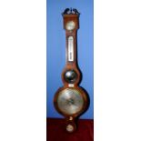 Mahogany cased barometer with swan neck pediment and engrave steel dial by J.