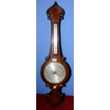 Rosewood cased onion top wall barometer with engrave steel face by V.