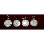 Continental silver pocket watch and three other (4)