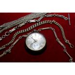 London silver hallmarked cased pocket watch by Smith Middlesborough with gilt and engine turned