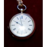 Birmingham silver hallmarked 1896 pocket watch, the dial marked A. W. W.