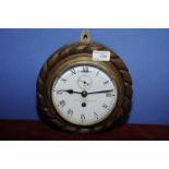 Oak cased bulk head style wall clock,