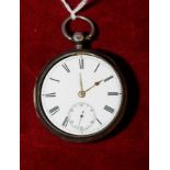 Chester silver hallmarked 1872 cased pocket watch, the movement marked John Scriber Dublin No.