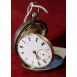 London silver hallmarked 1875 cased full hunter pocket watch, the case marked 9684 J.