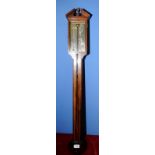 Comitti & Son of London 1810 model reproduction stick barometer in mahogany inlaid case