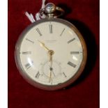 Chester silver hallmarked 1867 cased pocket watch, the dial marked W. S.