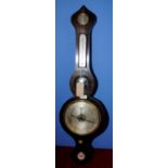 19th C rosewood cased onion top barometer