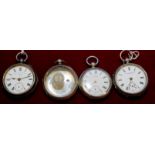 Silver cased English lever pocket watch by Fattorini & Sons Bradford dial and movement marked,