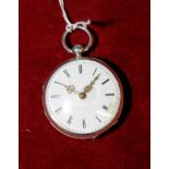 French silver cased verge movement key round pocket watch, the dial marked Le Roy A. Paris (A/F).