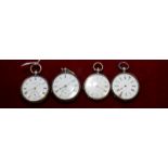 Small silver pocket watch with white enamel dial and secondary dial by J Jones 338 The Strand the