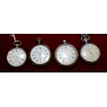 Continental silver pocket watch with cylinder movement,