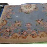 Large blue and beige ground Chinese style woollen run