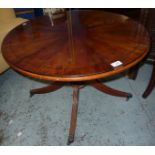 Yew wood circular coffee table