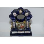 Edwardian clock stand with painted panels and gilt decoration