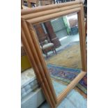 Pine framed bevel edged wall mirror