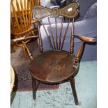 Early 20th C armchair with brass studded detail