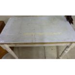 Victorian painted pine side table with Formica top
