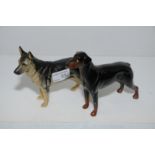 Beswick Alsatian Ulrica of Brittas and Beswick rottweiler