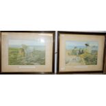 Pair of framed prints entitled 'Mother And Son' by H W B Davies and 'The Boyhood Of Raleigh' by Sir