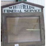Whitfield's Funeral Service wall hanging notice board