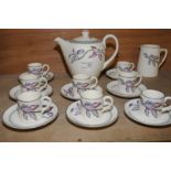 Booths 'Orchids' coffee set comprising eight coffee cans and saucers,