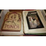 Box of assorted books including 'The Pick Of Punch', 'Colour Magazine' etc.