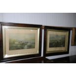 Pair of framed cattle prints