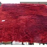 Modern rectangular red shaggy style rug