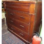 Victorian mahogany chest with frieze drawer above three drawers with later handles