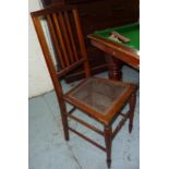 Set of three similar bedroom chairs and a pair of mahogany bedroom chairs with cane work seats (5)