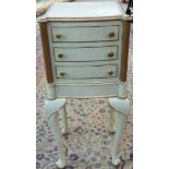 Pair of cream and gilt painted three drawer bedside chests