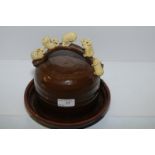 Studio Ware cheese dish and stand with mice