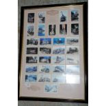 Framed set of Castella cigarette cards 'Locomotives Of the Steam Age'