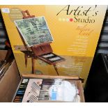 Artists Studio Italian Easel in original box and box of accessories