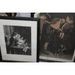 Two framed black and white photographic prints