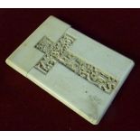 Late 19th C Chinese carved ivory card ca