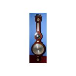 Large mahogany barometer with 10 inch st