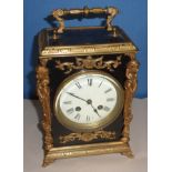 French striking ebony and gilt cased man