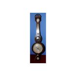 Mahogany inlaid barometer with swan neck