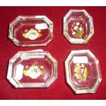 Set of four baccarat glass pin dishes,ea
