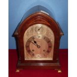 Edwardian mahogany inlaid cased clock wi